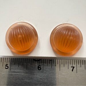 Vintage  Coral Coloured / Pink / Orange Clip on Earrings